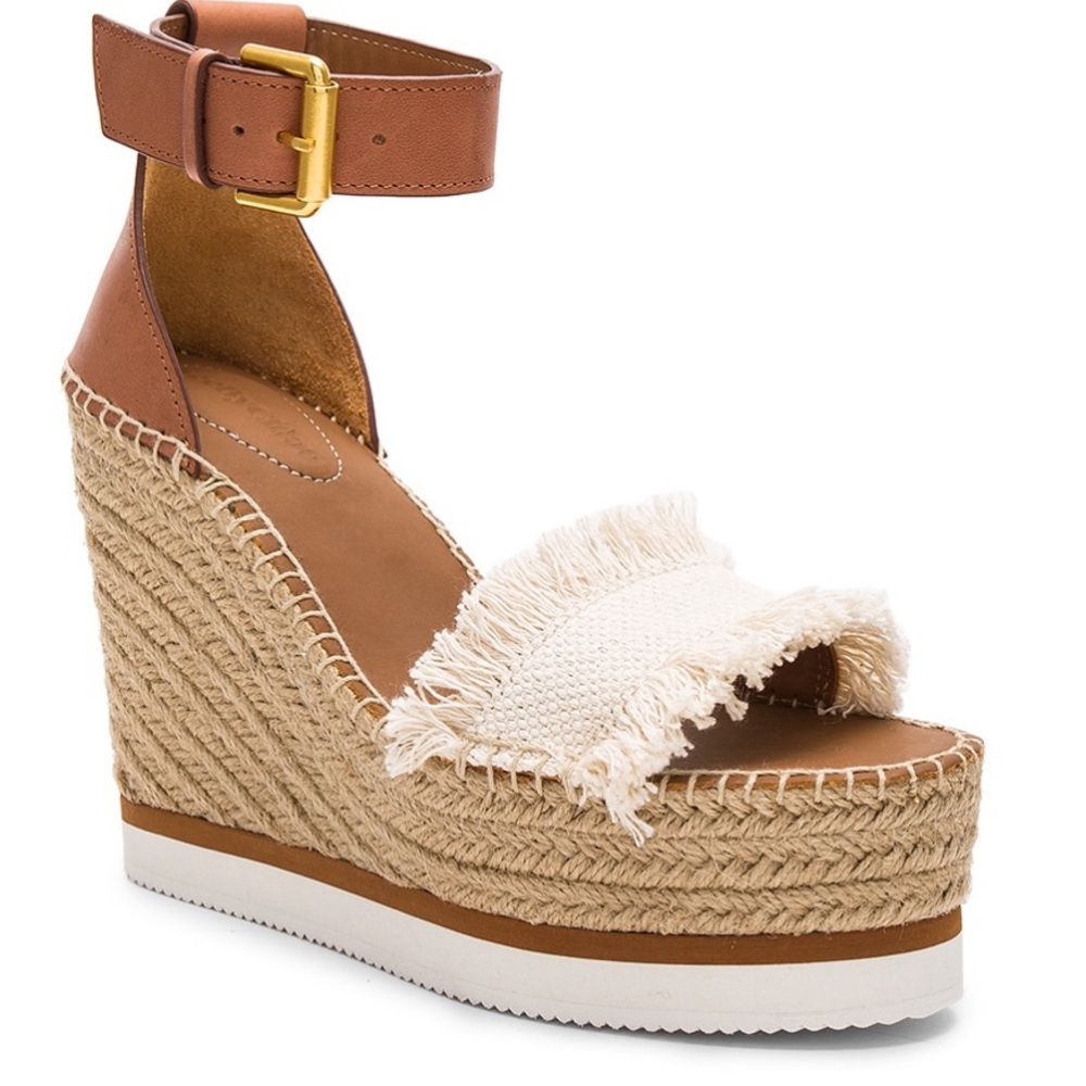 See by Chloe Frayed Wedge in Natural